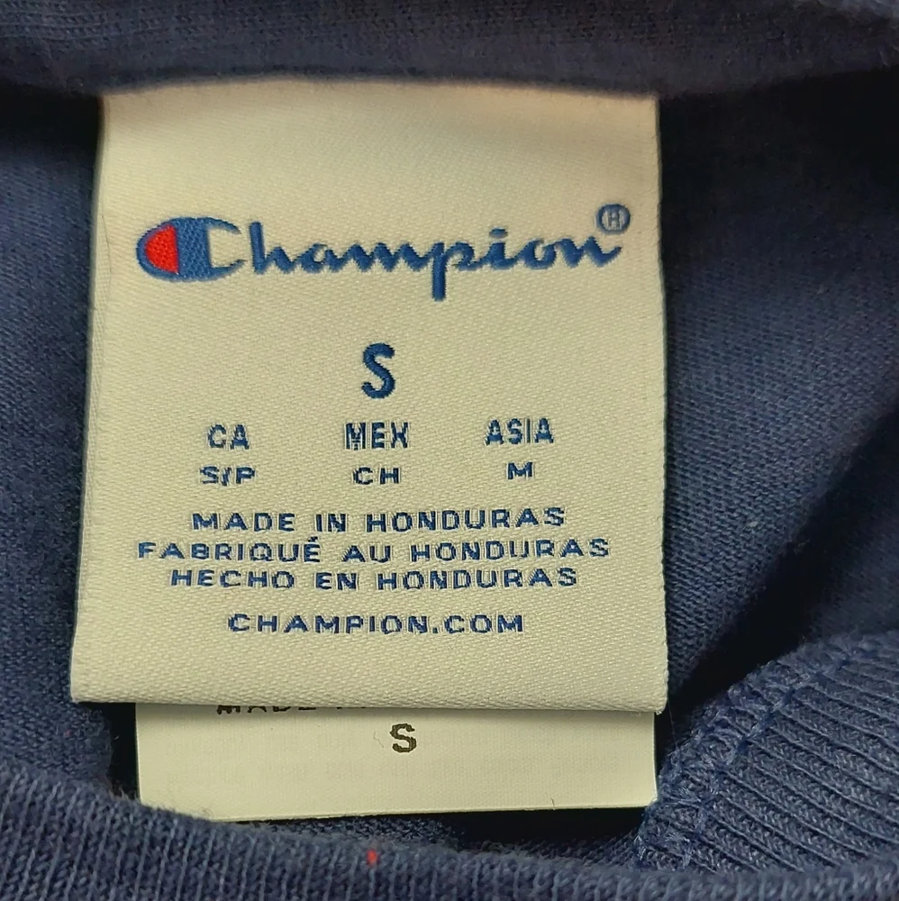 Champion Men's Size Small Shirt Short Sleeve Football Blue Top Tee - Picture 5 of 10